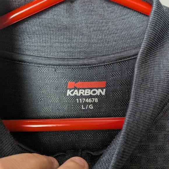KARBON Men 1/4 Zip Crewneck Size L Dark Gray Color Sweatshirt - Picture 3 of 10
